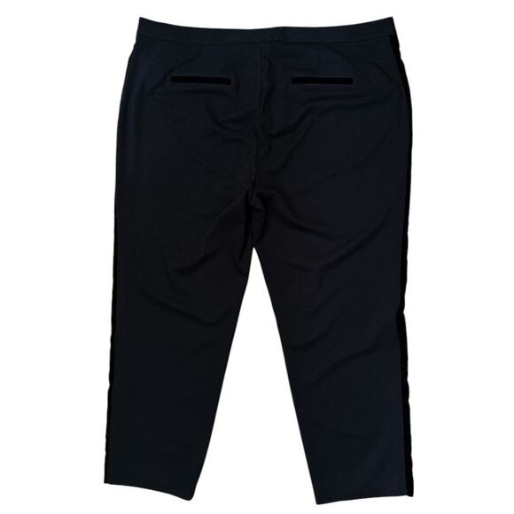 NWT Michael Kors Velvet Side Stripe Stretch Black Ankle Pants 3XL 44X28 - Picture 5 of 8